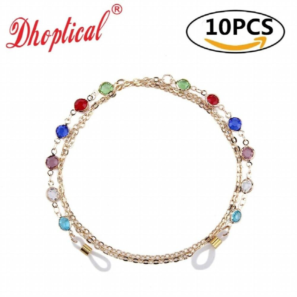 Multicoloured 10Pcs Colorful Eyeglasses Chain Eyewear Holder For Sunglasses And Reading Glasses By