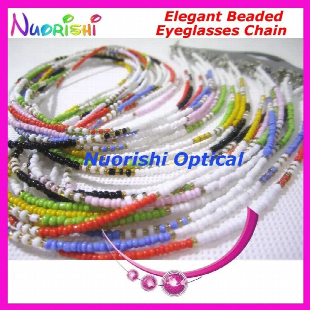 Multicoloured 12Pcs Nice Steel Wire Rope Beaded Glasses Eyeglasses Sunglasses Eyewear Spectacle Chain Cords Lanyard L839