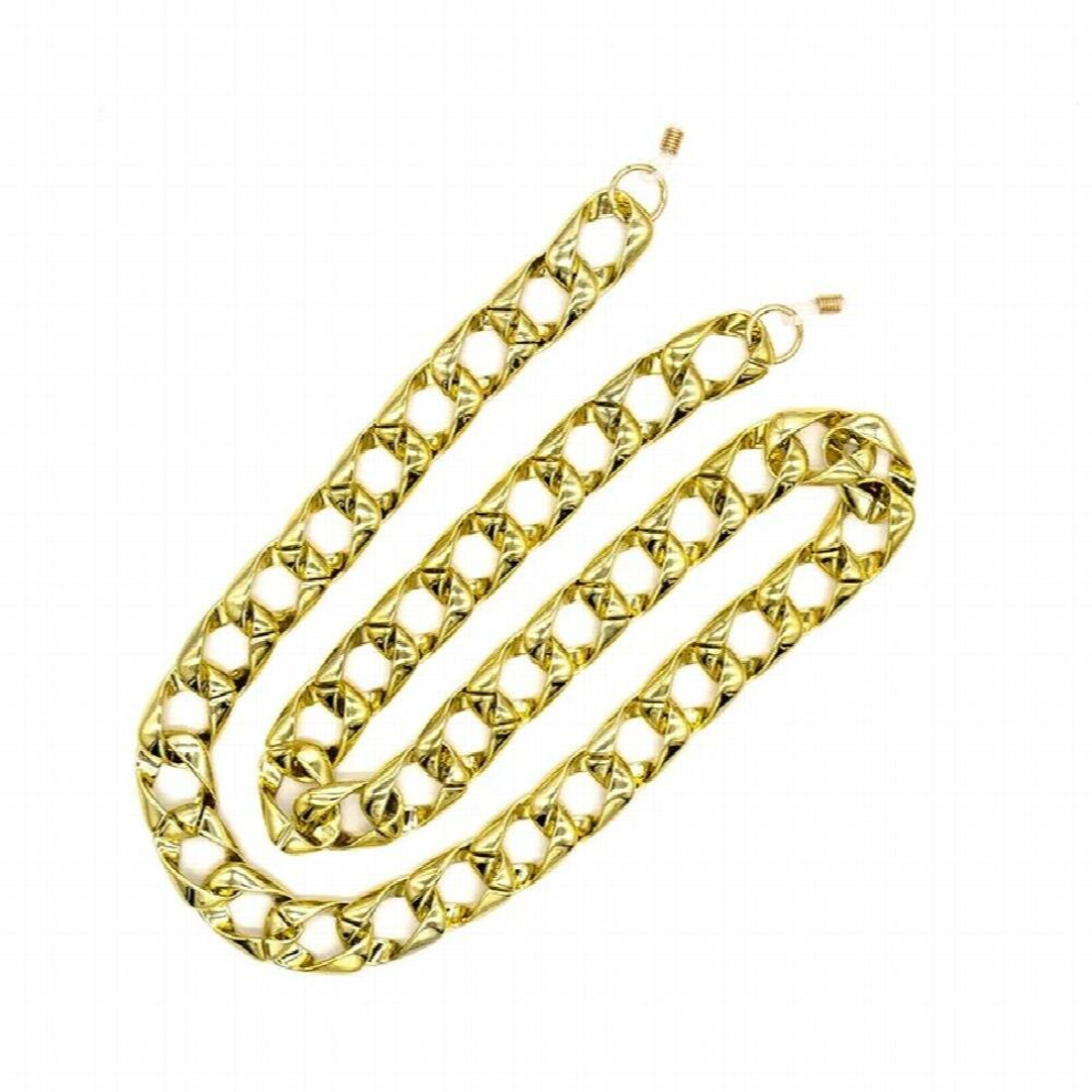 3pcs Golden Acrylic Punk Chain for Glasses Women Sunglasses Chains Lanyard Reading Eyeglasses Cord Neck Mask Strap Rope