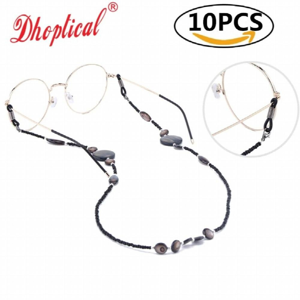 Multicoloured 10Pcs Eyeglasses Chain Shell Glass Beaded Eyeglass Straps Sunglasses Holder By