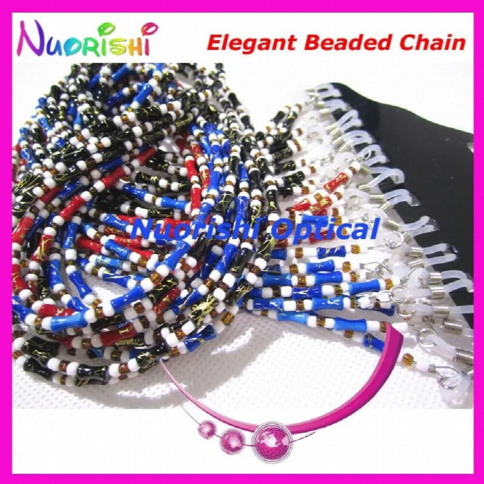 Multicoloured 12Pcs Nice Steel Wire Rope Beaded Eyeglasses Sunglasses Eyewear Spectacle Chain Cords Lanyard L836