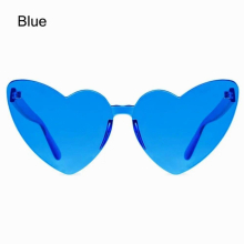 Women Heart Sunglasses Rimless Thick Heart-shaped Sunglasses Love Heart Shades Novelty Party Cosplay Eyewear