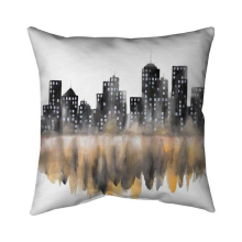 26 x 26 in. Yellow Watercolor Cityscape-Double Sided Print Indoor Pillow
