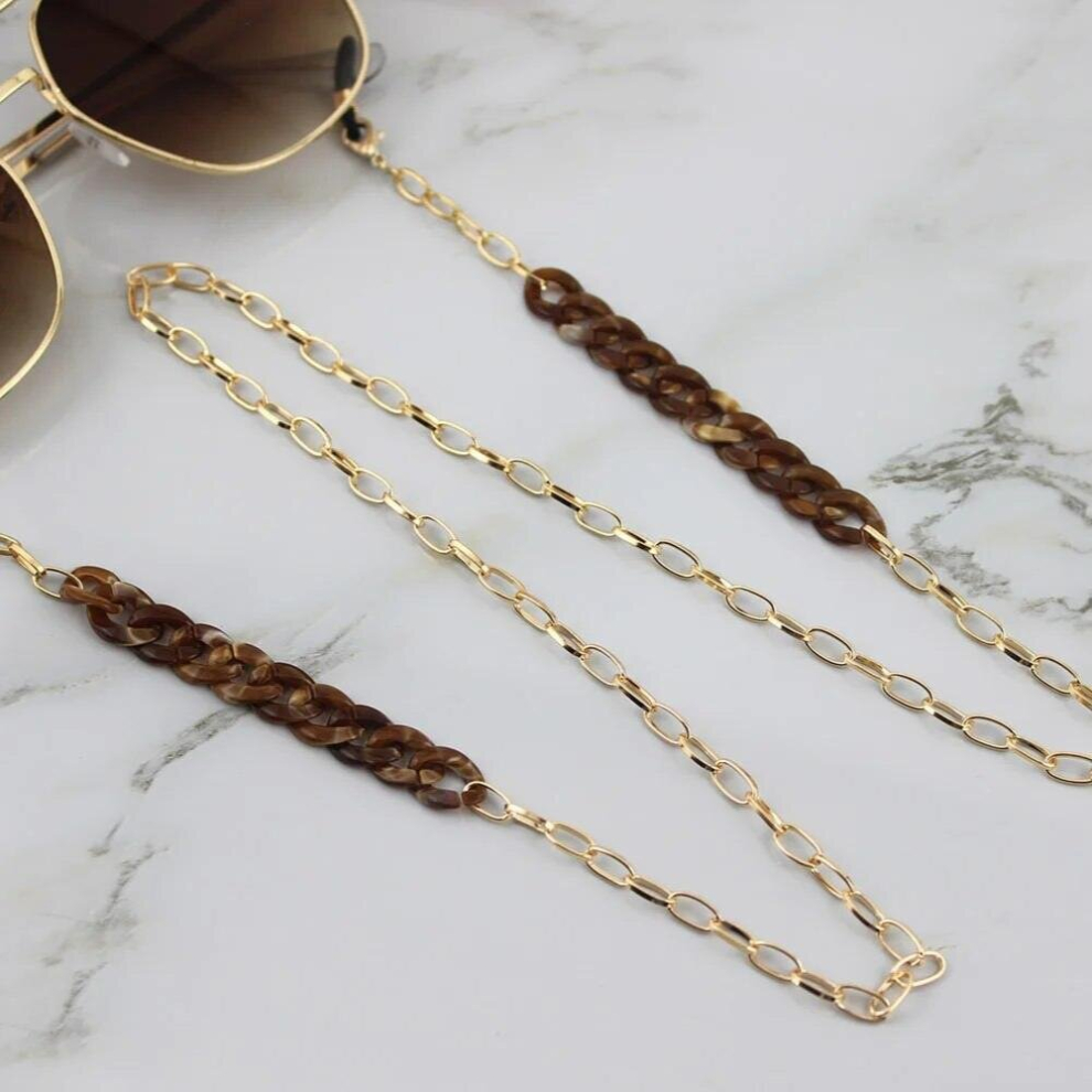 Multicoloured Good Acrylic Golden Chain Sunglasses Chains Eyeglasses Chains Sunglasses Cord Holder Neck Unique Necklace Eyeglass