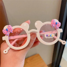 Polarized Children Sunglasses Boy Girl Cartoon UV400 Glasses Personality Bow Bear Eyeglass Eyewear Bag Outdoor Hike Travel