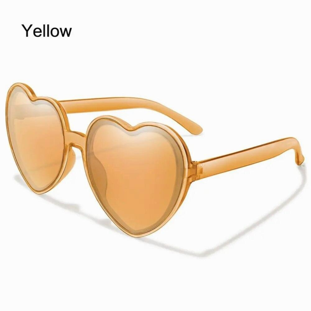 New Unisex Eyewear Cosplay Halloween Clout Goggle Heart-Shaped Sunglasses Uv400 Protection Heart Sunglasses For Women Multicoloured