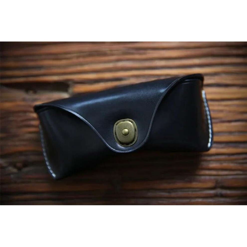 Cowhide Leather Men Eyewear Case Pouch Classic Sunglasses Wallet Women Modern Stylish Myopia Glasses Box