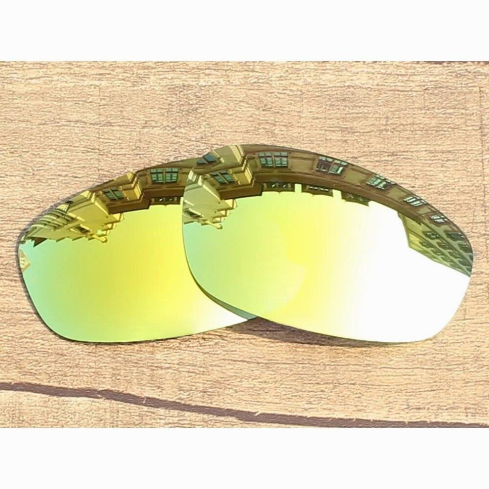 24K Mirror Polarized Replacement Lenses for-Oakley Split Jacket Frame