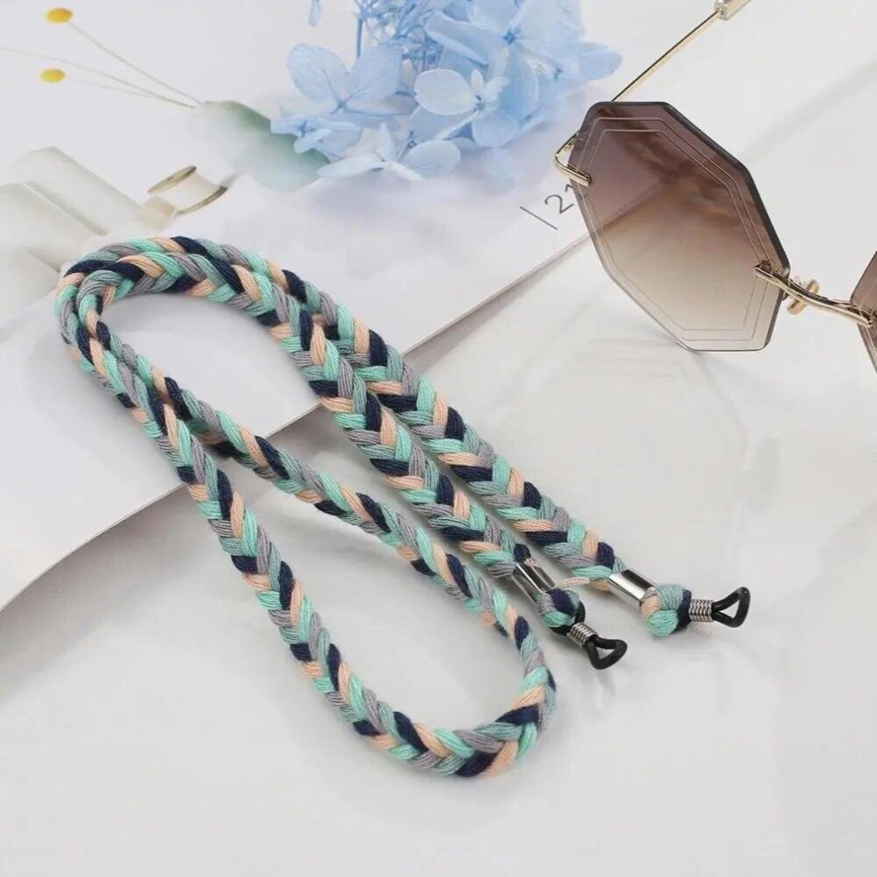 12pcs/lot Weaved plait Sunglasses Neck Cord Strap Cotton Fabric Chain Adjustable Reading glasses Lanyard Holder
