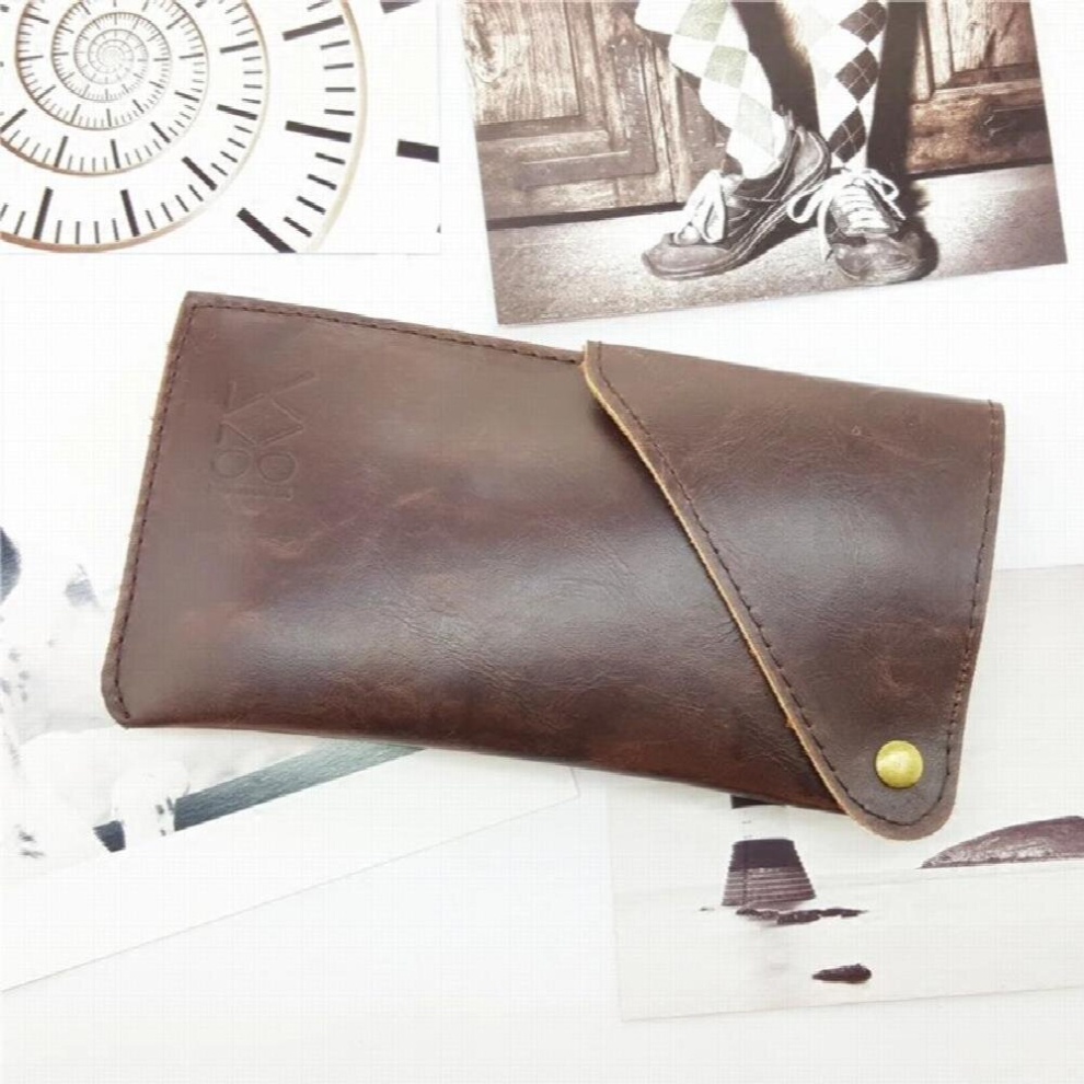 PU Leather Sunglasses Case 18*9.5cm Oversized Big Glasses Box Vintage Brown Eyewear Protect Storage