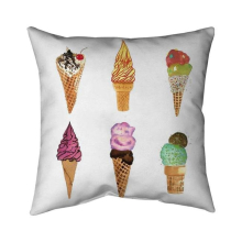 26 x 26 in. Ice Cream Cones-Double Sided Print Indoor Pillow