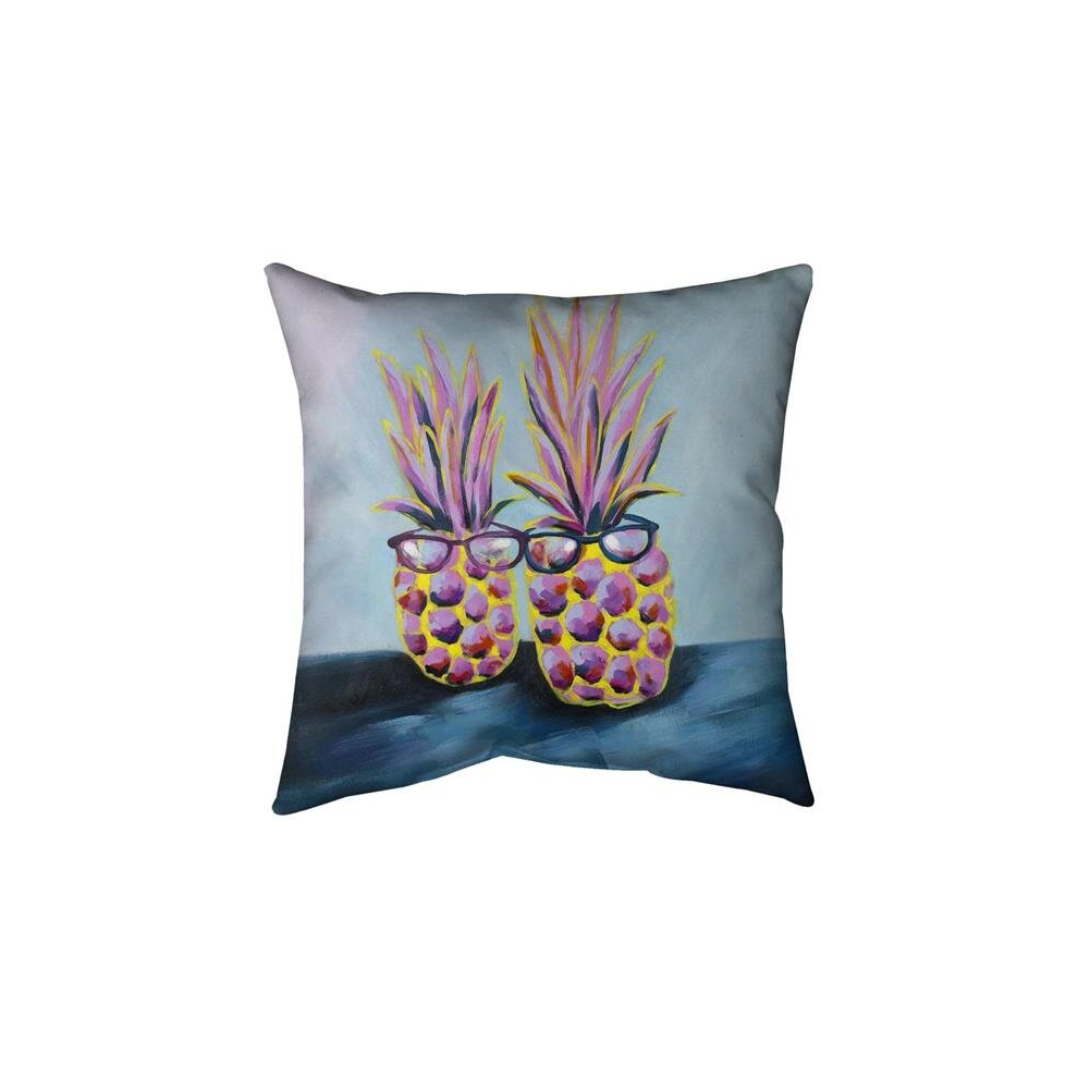 26 x 26 in. Funny Pineapples with Sunglasses-Double Sided Print Indoor Pillow-image-OPC-PCRHKXQ-NEW