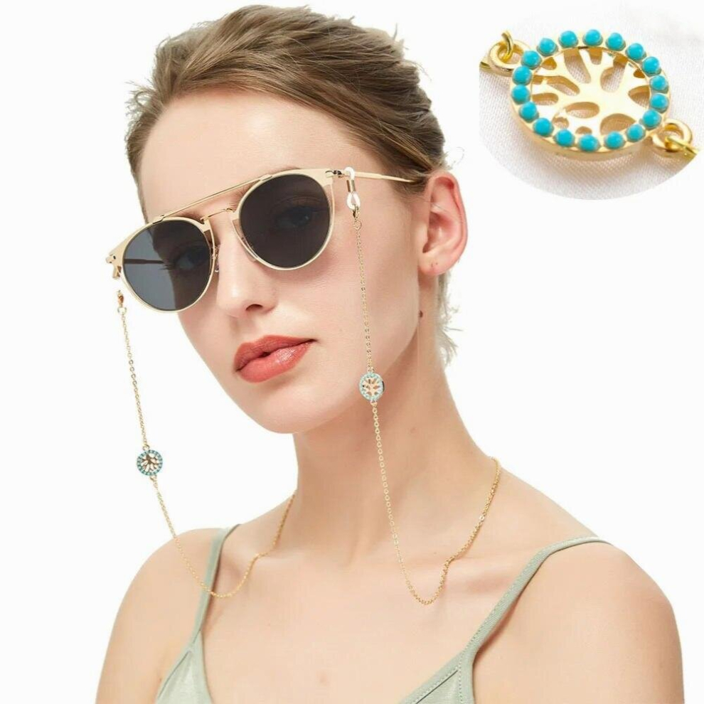1pc/lot Metal Eyeglass Chains life tree pendent Sunglasses Eyewears Neck Cord Holder with silicone loop