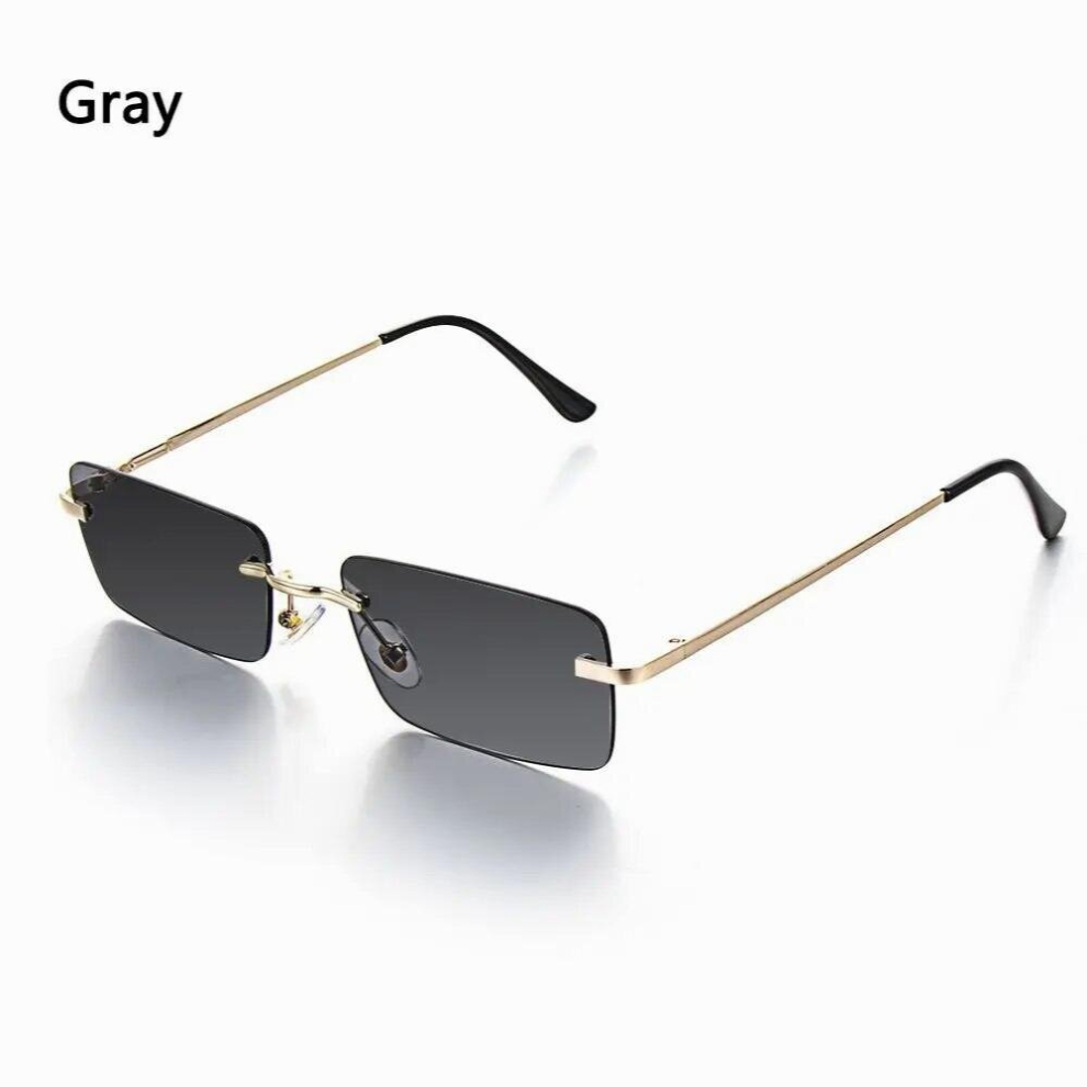 Rectangle Rimless Women Sunglasses Unisex Retro Gradient Eyewear UV400 Glasses Eyeglass Summer Sunglasses-image-OPC-PCRHDS7-NEW