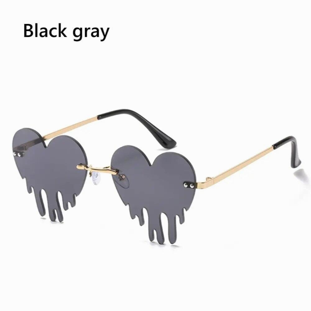 Halloween Costume Accessories Steampunk Holiday Party Heart Rimless Sunglasses Tears Shape UV400 Sunglasses for Women-image-OPC-PCRHMZ9-NEW