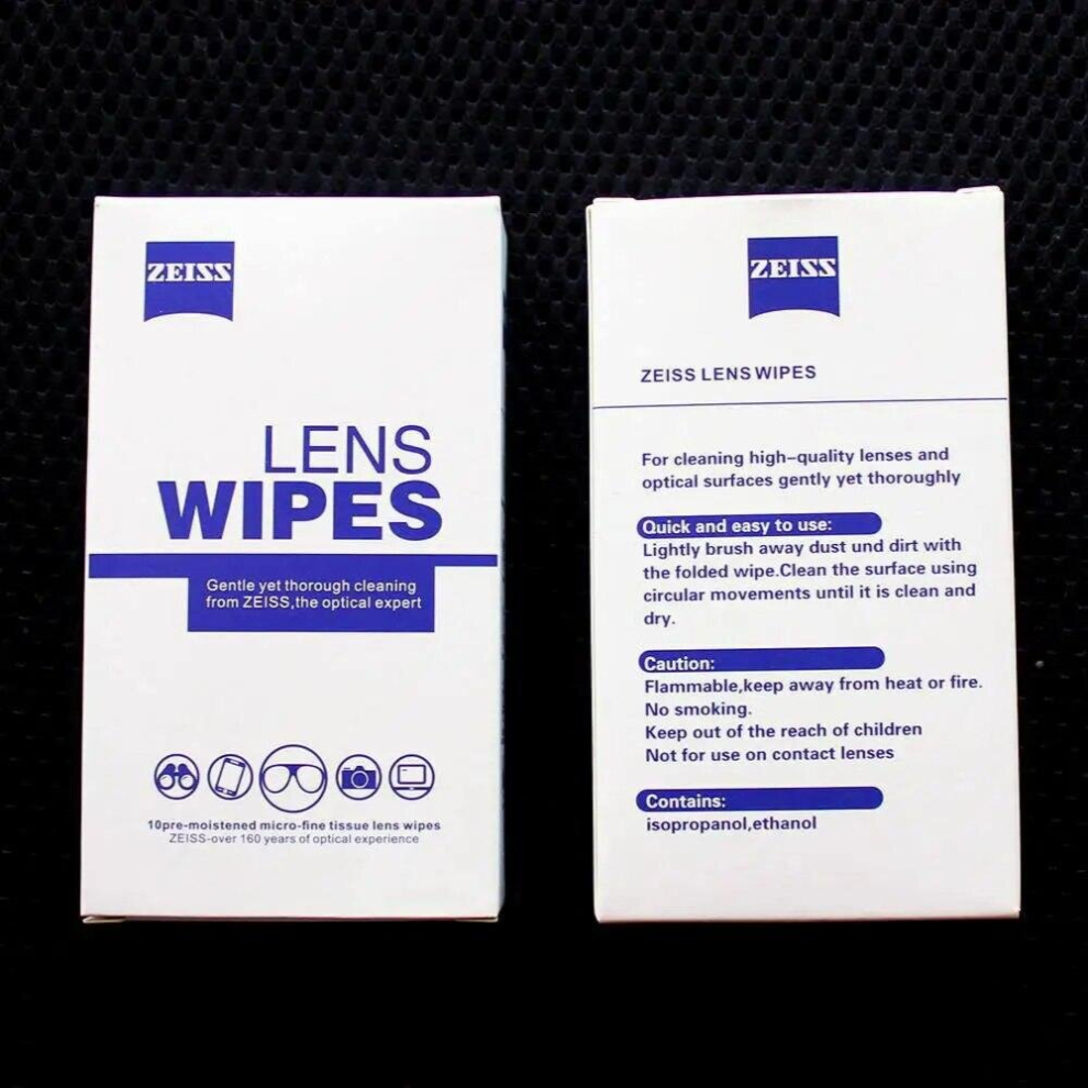 Multicoloured Pre-Moistened Lens Cleaning Wipes Of Zeiss, Eyeglass Lenses Sunglasses Camera Lenses Clothes Cleaning Wipes Pack Of 10Ct
