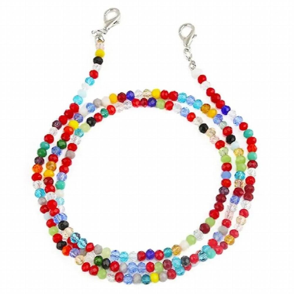 Multicoloured Women Bead Eyeglass Chain Anti-Skid Sunglass Strap Holder Eyeglass Strap Holder Neck Cord Glasses Slip Metal Chain