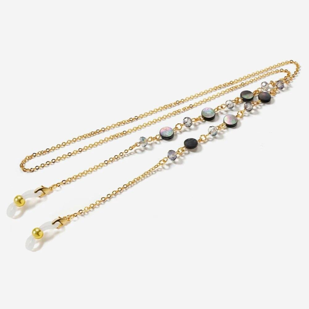 Retro Shell Crystal Beaded Sunglasses Chain Women Men Delicate Masks Reading Glasses Cord Lanyard Necklace