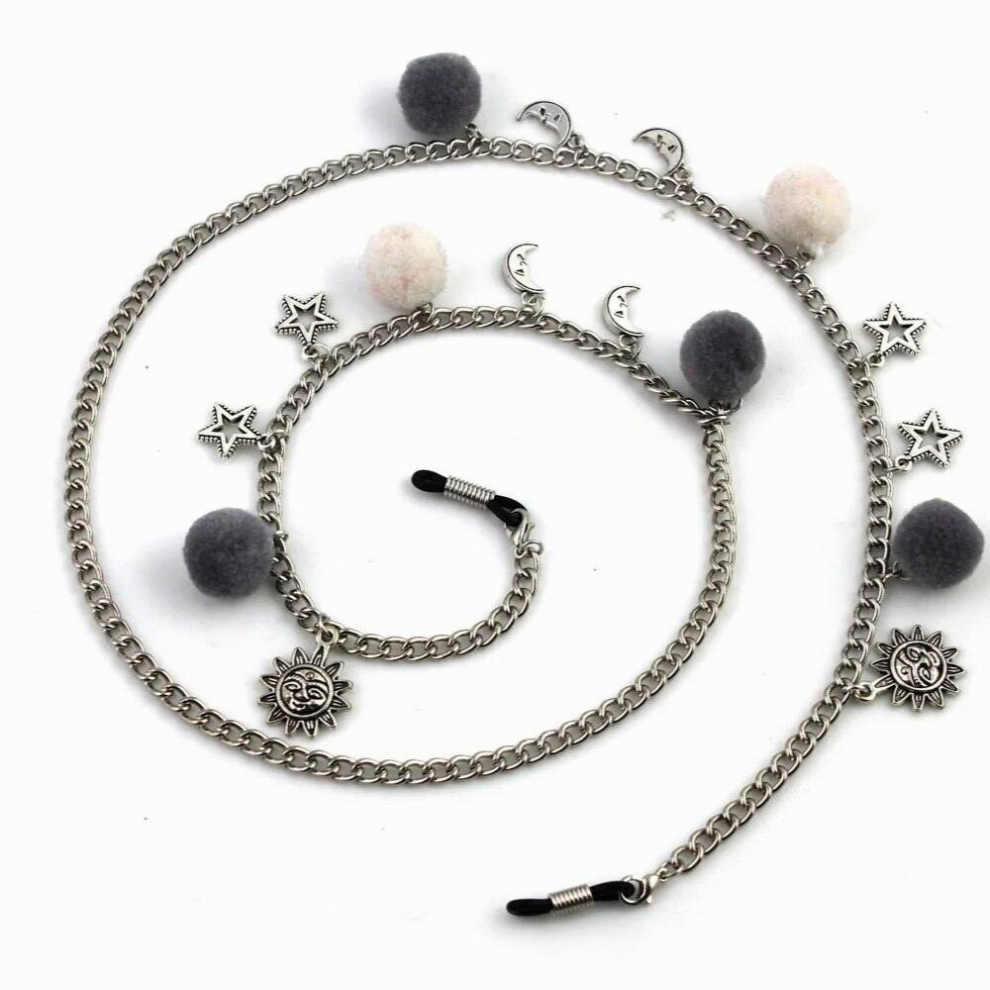 10pc/lot Pompon Metal Sunglasses Chain Neck Cord Holder Eyeglass Lanyard