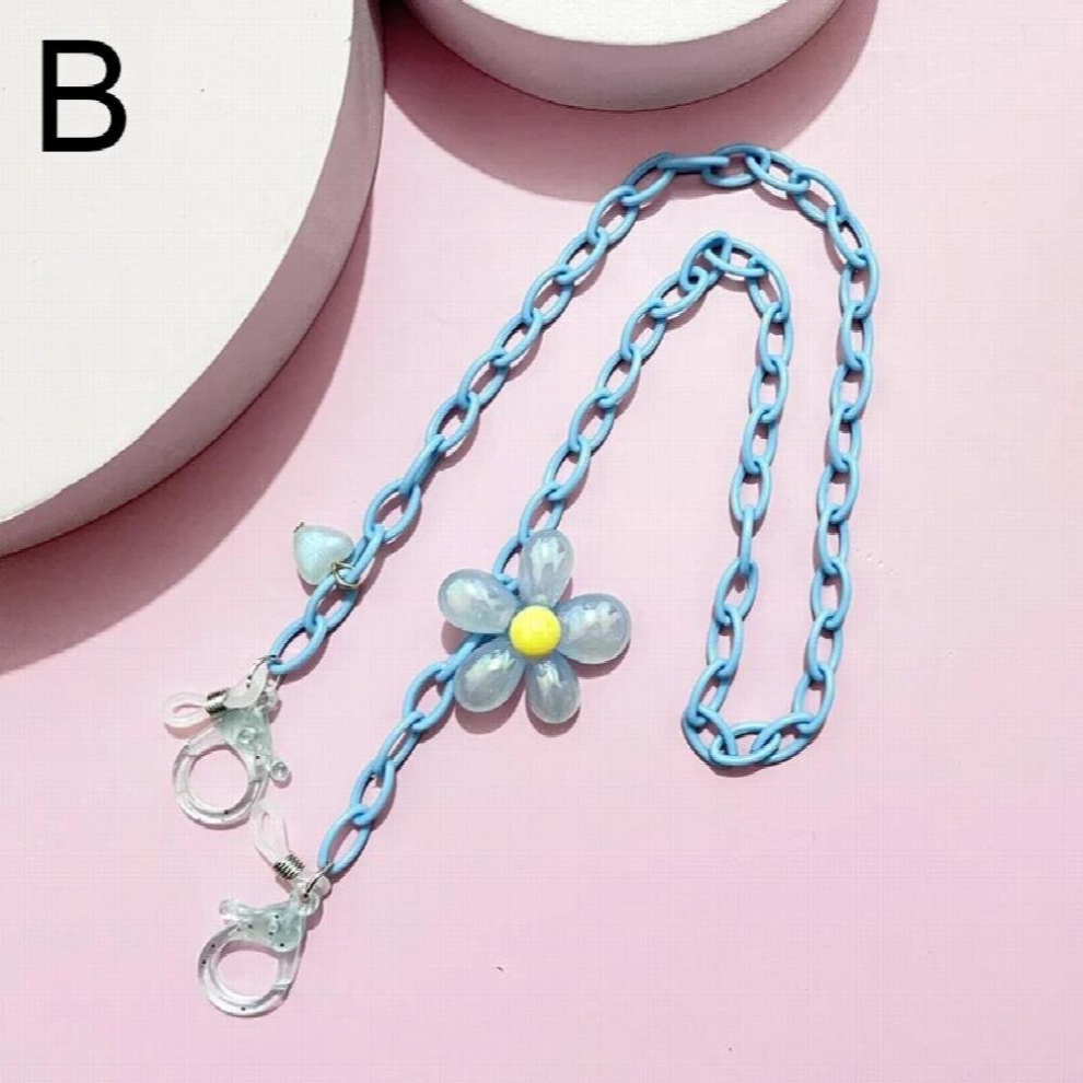 Multicoloured Women Acrylic Flower Glasses Chain Bohemian Lanyard Sunglasses Cords Neck Strap Face Mask Chain Holder Eyeglass Rope