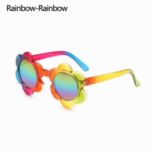 Kids SunGlasses Cartoon Flower Sun Glasses Baby Rainbow Round Sunglass Boys Girls Eyewear Props Party Favors