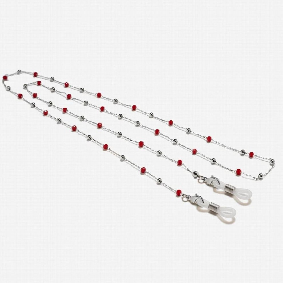 Red Crystal Beaded Eyeglass Strap Reading Glasses Spectacles Sunglasses holder Eyewear Eyeglass Chain Jewelry