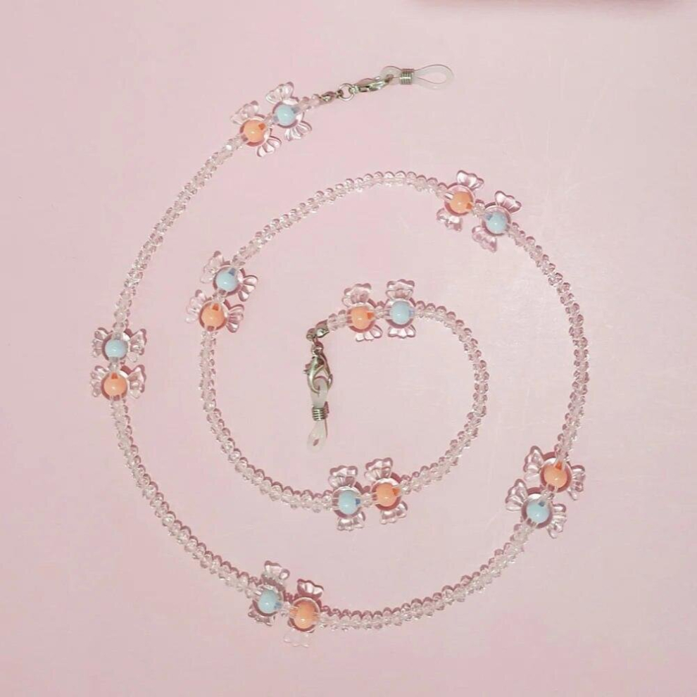 Crystal Macaron Candy Beads Glasses Chain Cords Candy Chain For Glasses Neck Lanyard Sunglasses Jewelry