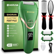 SHORAN Electric Foot File Feet Hard Skin Remover Professional Callus Foot Grinder Pedicure Accessories Dead Skin Dry Skin USB Rechargeable 3 Roller