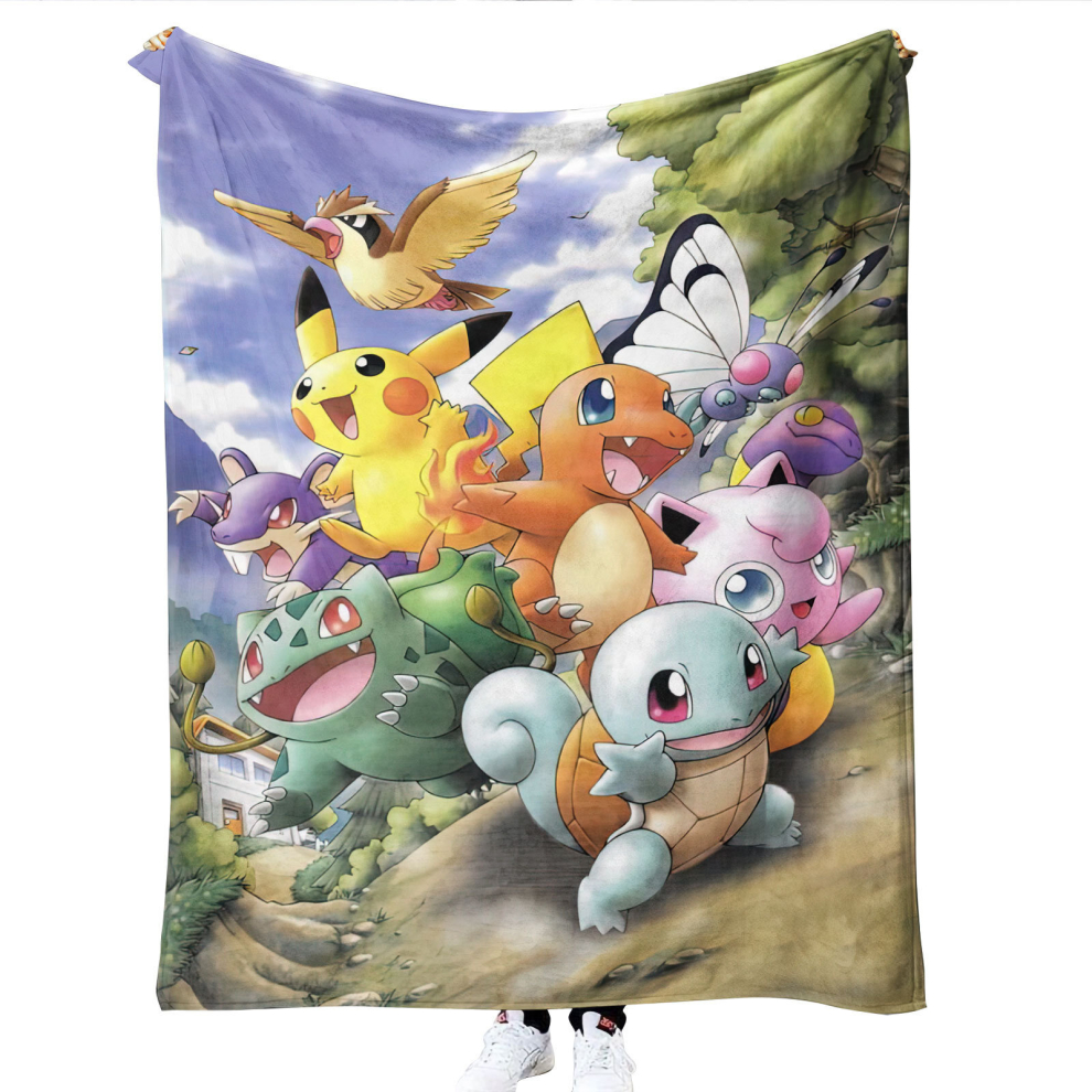 (Style 03, 150X200CM) Pokemon Fleece Blanket Throw Sofa Flannel Shaggy