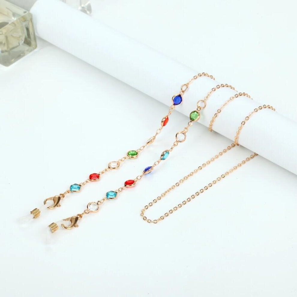 Acrylic Crystal Sunglasses Chain Round Beaded Neckband Eyeglass Chain Face-Mask Lanyard Glasses Chain Women Jewelry