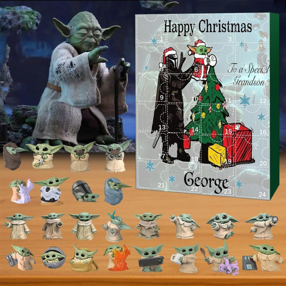 (Star Wars Yoda Set B) Christmas Advent Calendar 24 Days Countdown Toy Minifigures Star Wars Yoda Set