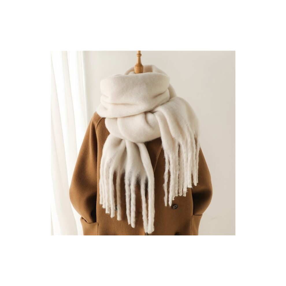 (Wt77-1) Winter Scarf Women's Cashmere Scarf Warm Solid Cashmere Blanket Scarf Women's Thick Soft Large Fringe Shawl Long Shawl Not,Specified