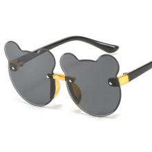 Cat Ears Rimless Frame Sunglasses Car Driving Children Kids Gray Pink Red Lens Boys Girls Uv400 Protection Eyewear