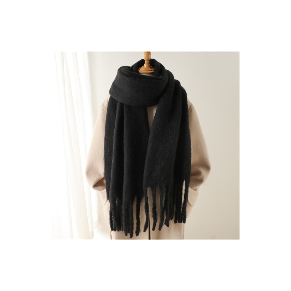 (WT77-13) Winter Scarf Women's Cashmere Scarf Warm Solid Cashmere Blanket Scarf Women's Thick Soft Large Fringe Shawl Long Shawl