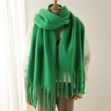 (WT77-9) Winter Scarf Women's Cashmere Scarf Warm Solid Cashmere Blanket Scarf Women's Thick Soft Large Fringe Shawl Long Shawl