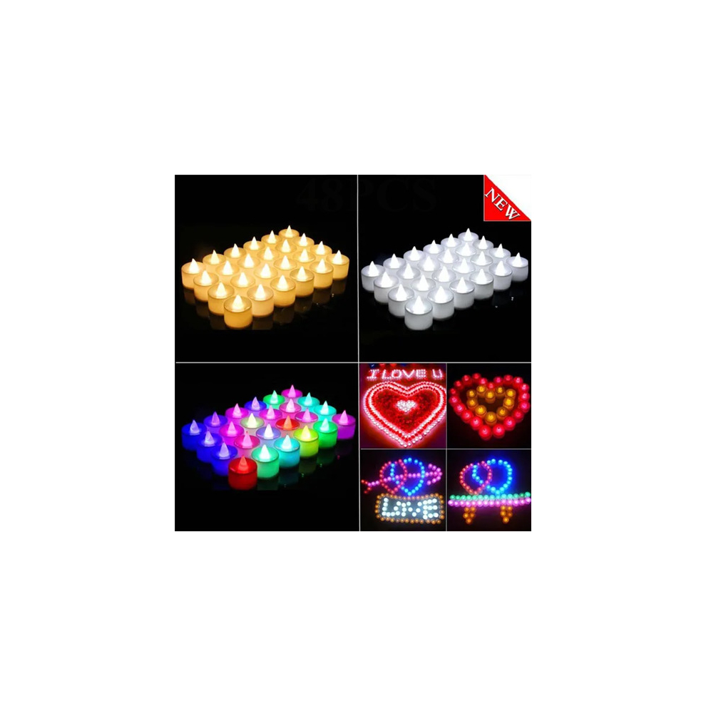 (Multicolor) 24 PCS Flameless LED Candle Flickering Tea Light for Wedding/ Proposal/ Xmas/ Party/ Birthday