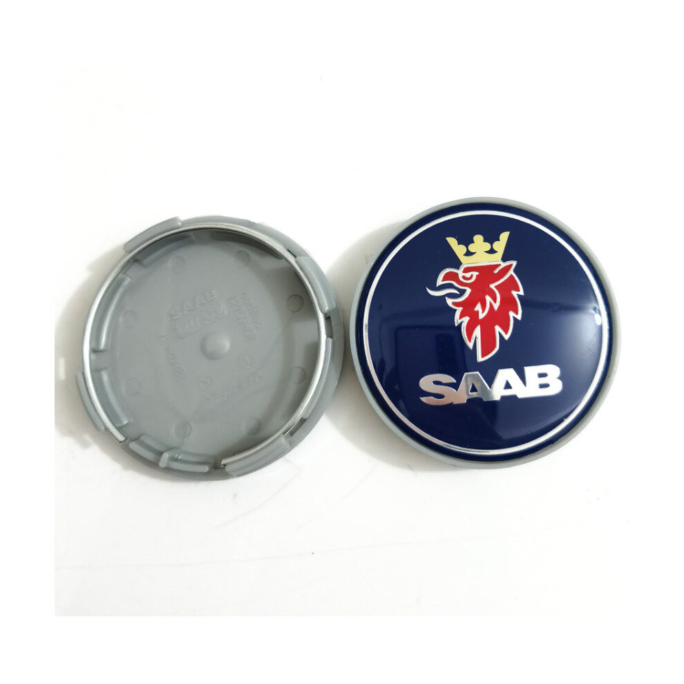 (Blue) 4Pcs 63Mm Wheel Center Hub Cap For Saab 900 95 93 Blue 4754135884528