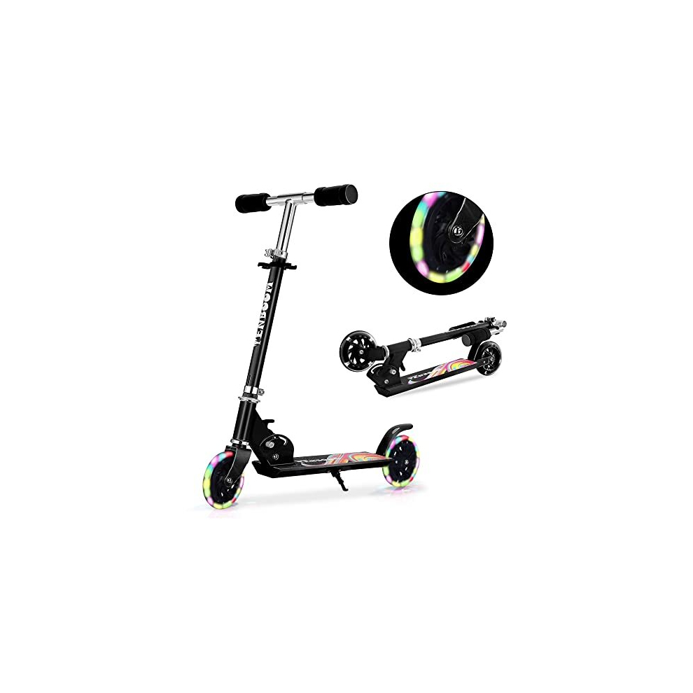 TENBOOM Scooter For Kids Ages 6-12/4-7, Easy Folding Kids Scooter With 3 Levels Adjustable Handlebar And Rear Brake, Light Up Scooter For Girls Boys