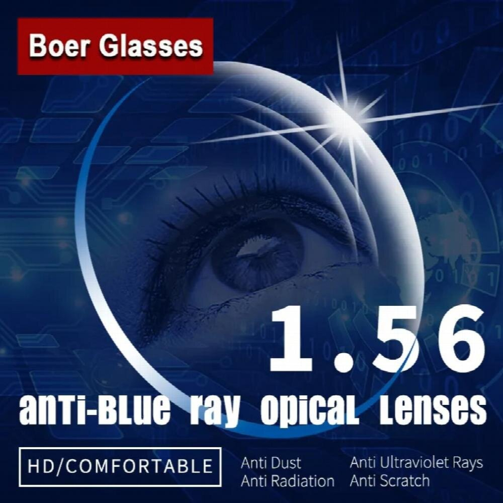 Multicoloured 1.56 Anti-Blue Ray Single Vision Aspheric Optical Lenses Prescription Spectacles Eyewear Vision Degree Lens For Eyeglasses Frame