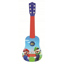 Lexibook - Nintendo Mario Luigi My First Guitar, 6 Nylon Strings, 53 cm, Guide Included, Blue/Red, K200NI