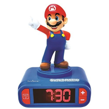 LEXIBOOK Nintendo Digital Alarm Clock - Snooze Function - Super Mario Sound Effects - Children Boys, Blue/Red, T.Unica