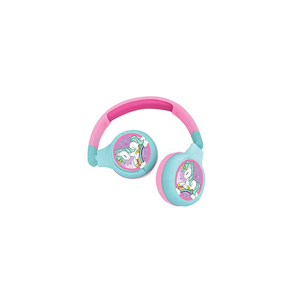 Lexibook Unicorn 2-In-1 Bluetooth Headphones Stereo Wireless Wired, Kids Safe, Foldable, Adjustable, Hpbt010uni 5051211609655