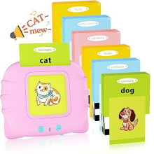 Talking Flash Cards with British English, 224 Words Audible Flashcards Learning Reading Machine, Early Educational Toys Interactive Gift for 2 3 4 5 6