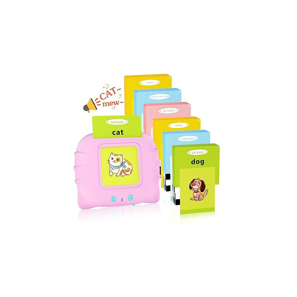 Auzio Talking Flash Cards With British English, 224 Words Audible Flashcards Learning Reading Machine, Early Educational Toys Interactive Gift For 2 3 4 5 6