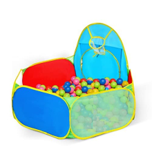 Eocusun Kids Ball Pit, Indoor & Outdoor Baby Toddler Ball Pit Pool play tent, Portable Pop Up Ball Pool with Basketball Hoop and Zippered Storage Bag