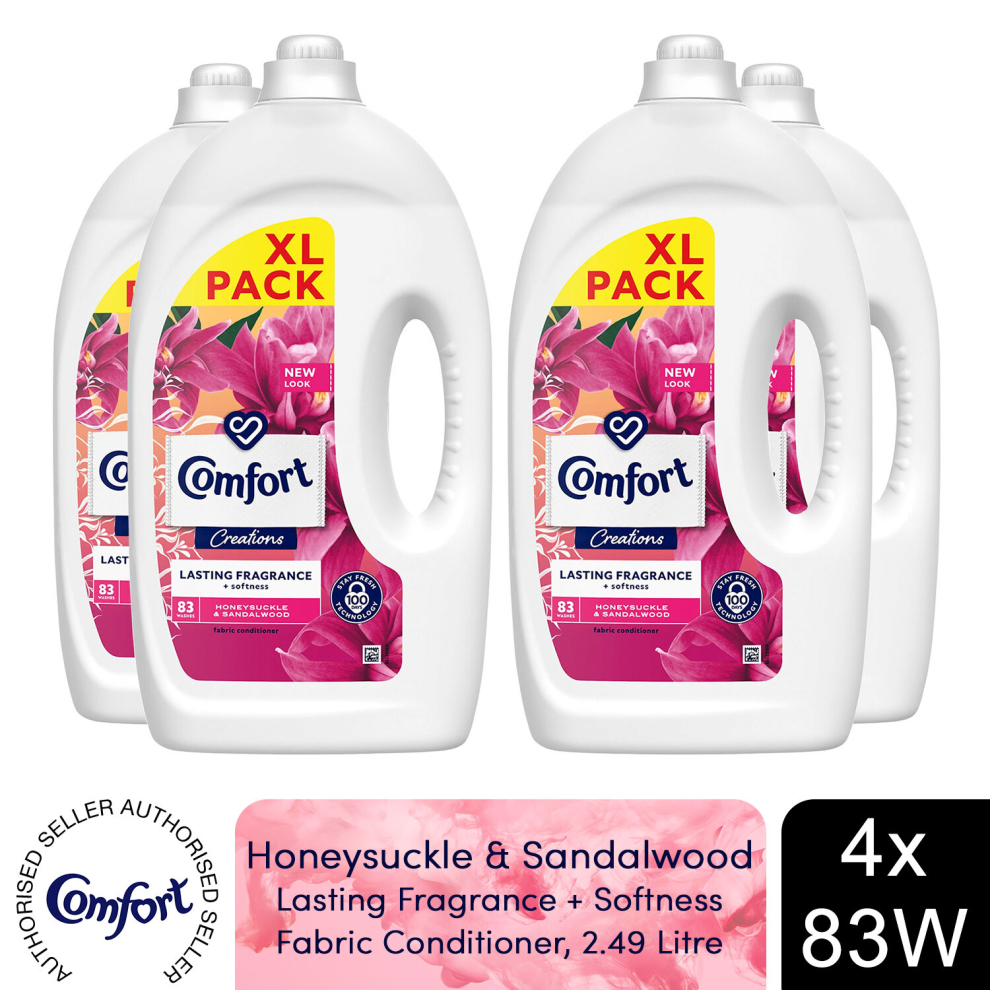 (Buy 4) Comfort Fabric Conditioner Honeysuckle &Sandalwood