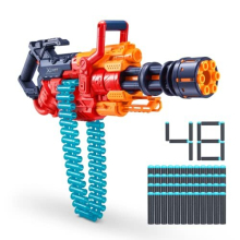 X-Shot Excel Crusher Foam Dart Blaster (35 Dart Belt, 48 Darts), Red Toy Blaster