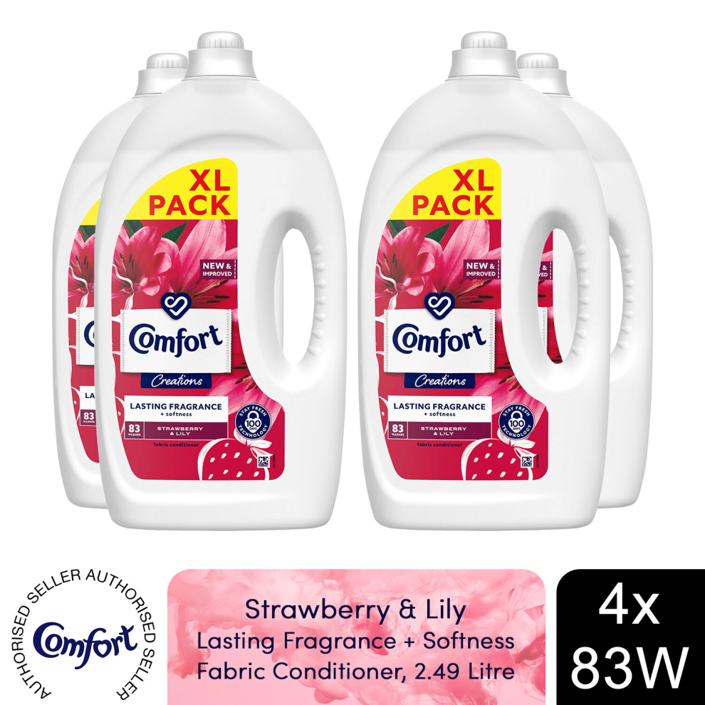 (Buy 4) Comfort Fabric Conditioner Strawberry & Lily 83W