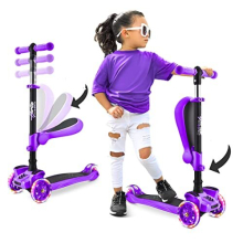 3 Wheeled Scooter for Kids - Stand & Cruise Toy Child/Toddlers Kick Scooters with/Adjustable Height, Anti-Slip Deck, Flashing Wheel Lights, for