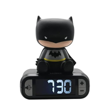 LEXIBOOK Digital Alarm Night Light Snooze, Childrens Clock, Luminous Batman, Black Colour
